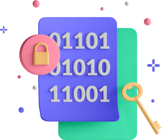 Bitcoin coin connected to four data blocks, illustrating how a payout is split into several transactions
